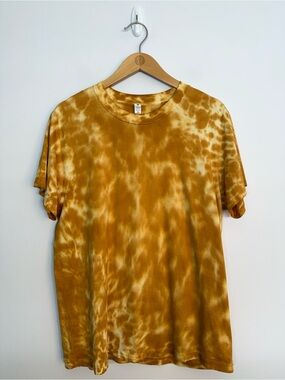 Lululemon All Yours Cotton Tee Marmoleado Tie Dye Lemon Chiffon Brown Sugar Sz 6